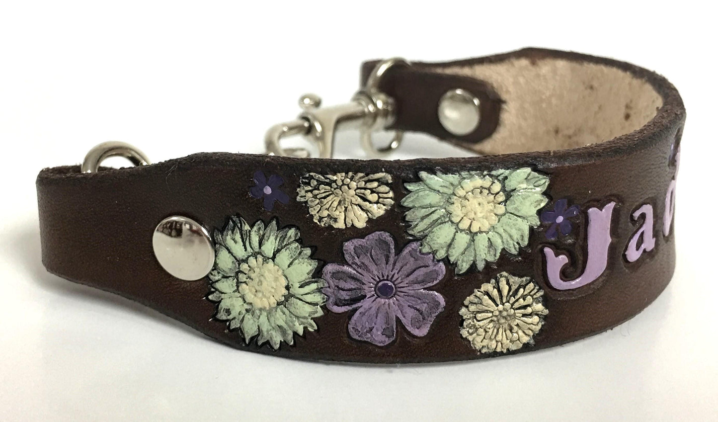 Custom Girly Goat Show Collar | Personalized Flower Design