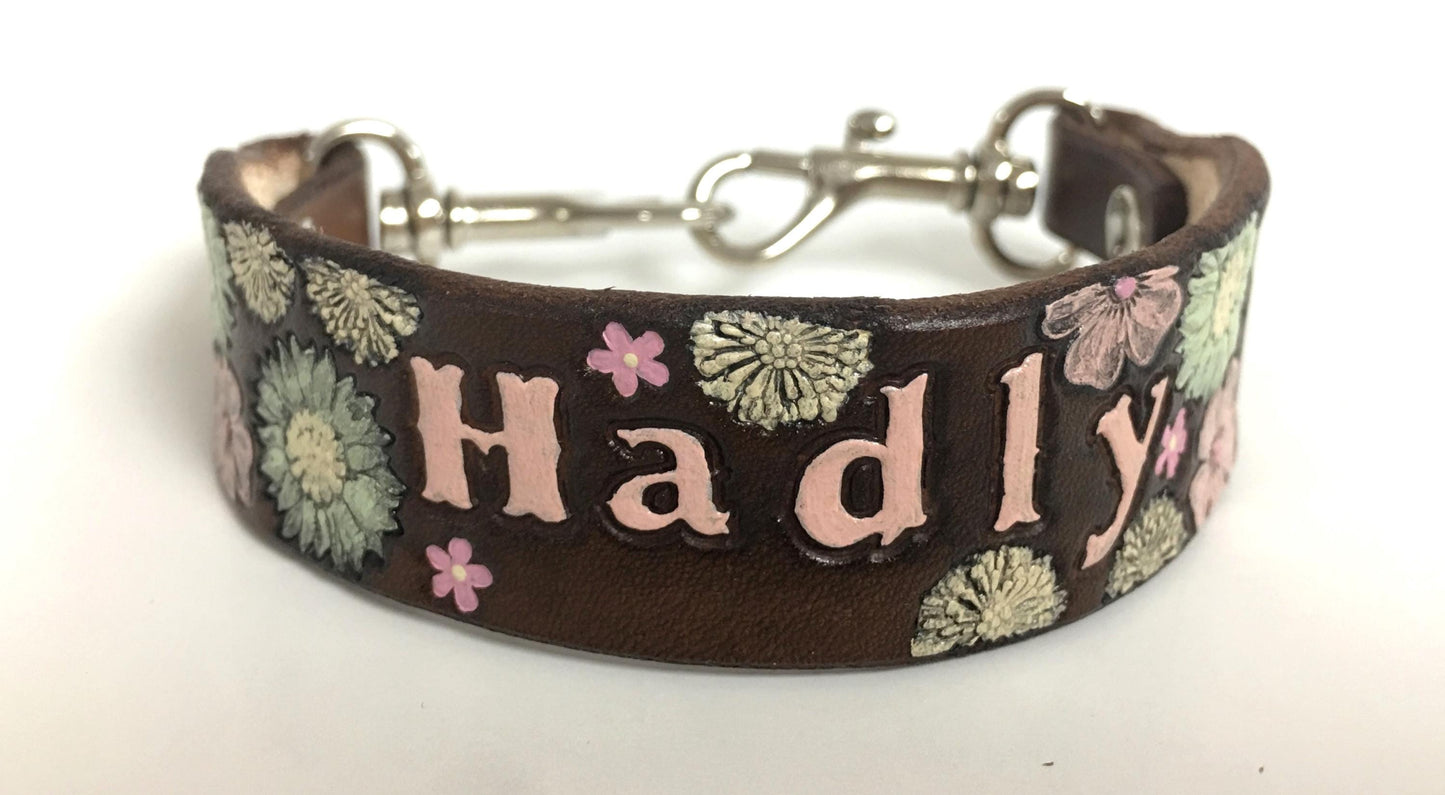 Custom Girly Goat Show Collar | Personalized Flower Design