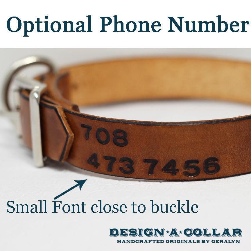 Personalized Orchid Leather Dog Collar with Floral Design - Custom Engraved Pet Accessory