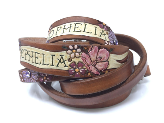 Dog Flower Collar is Personalized with  Your Dog's Name in Banner.
