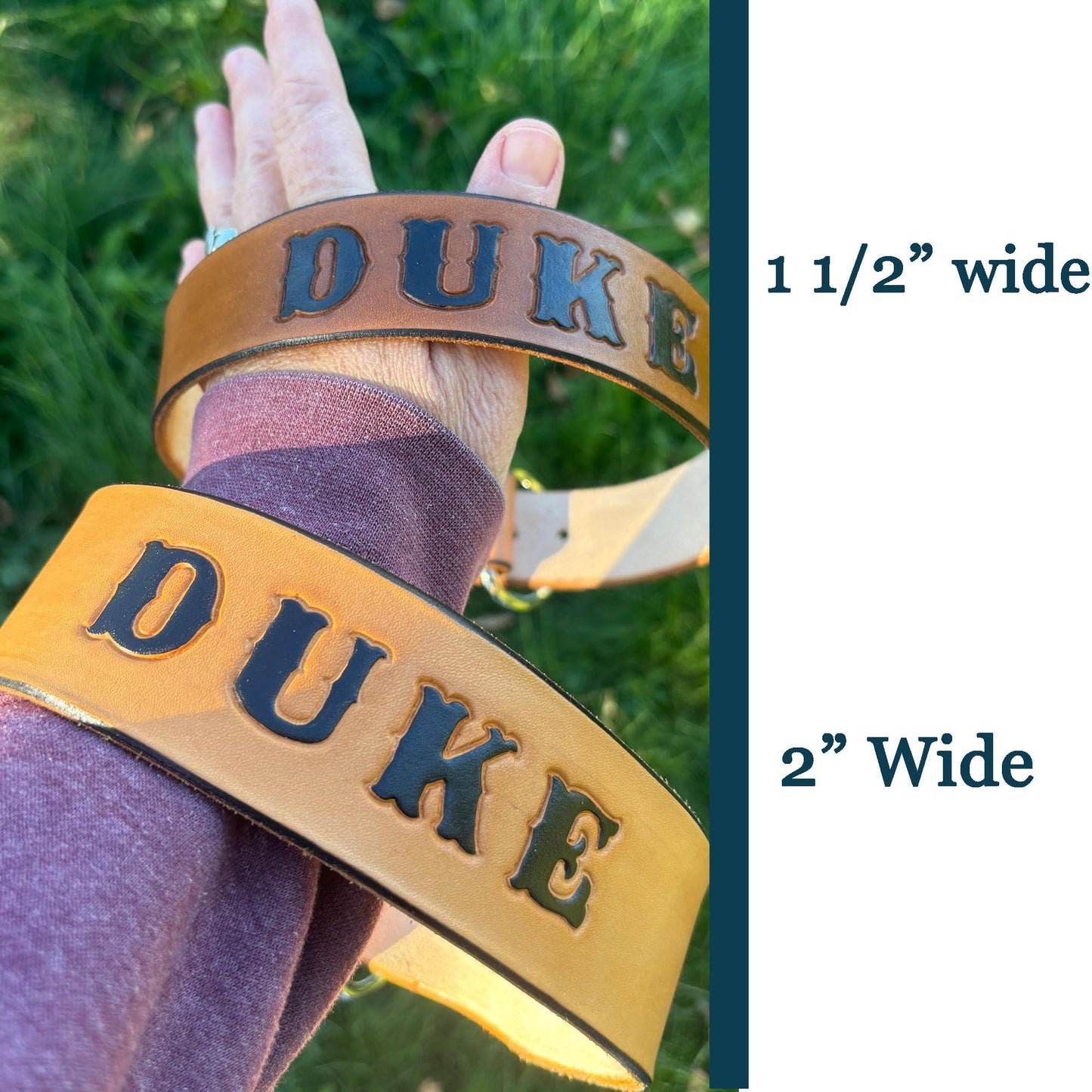 Engraved Brown Wide Collar and Leash Set - Custom Dog Collar -  For Large Dogs, Mastiffs