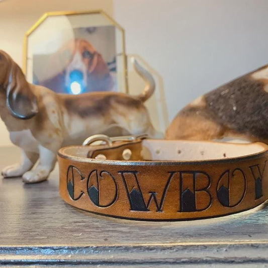 Personalized Leather Dog Collar - Tattoo Dog Collars -  Engraved Name