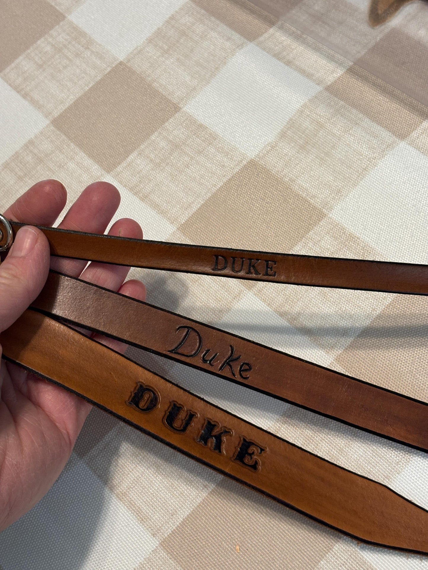 Tiny Personalized Leather Dog Collar For Small dogs necks under 12"