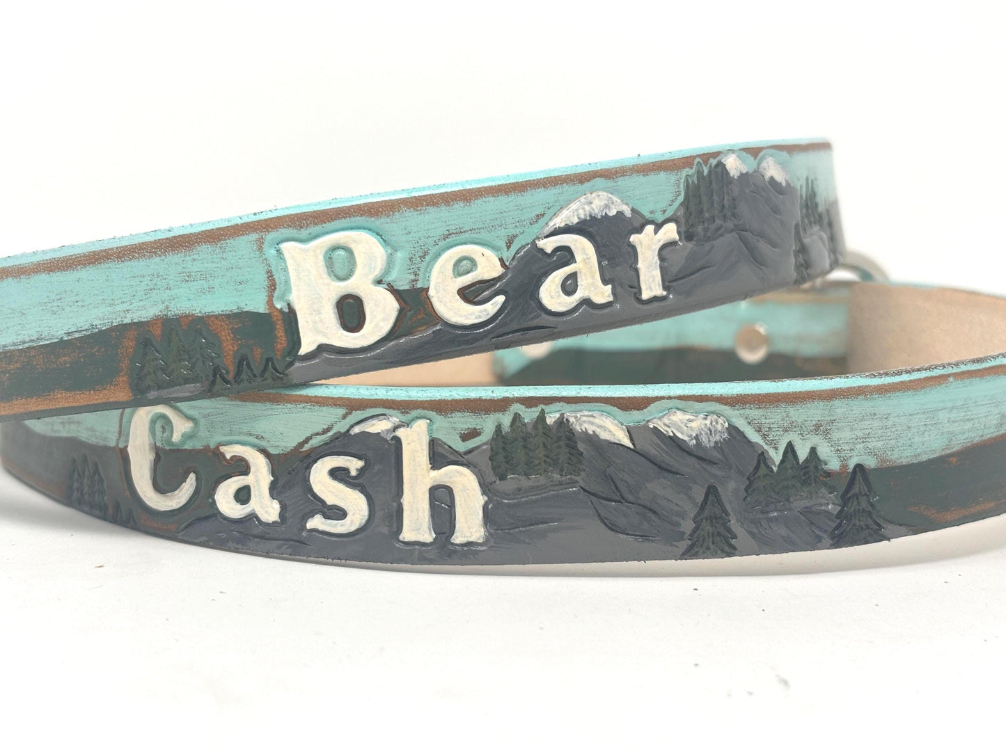 Leather Dog Collar | Hiking Dog Collars | Personalized with Name and/or Phone Number