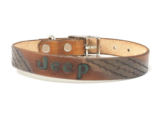 Leather Dog Collar | Off Road Dog Collars | Personalized with Name and/or Phone Number