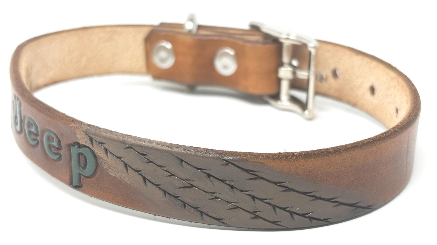 Leather Dog Collar | Off Road Dog Collars | Personalized with Name and/or Phone Number