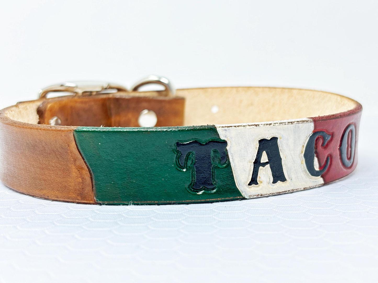 Mexican Dog Collar  | World Flag Dog Collars | Personalized with Name and/or Phone Number