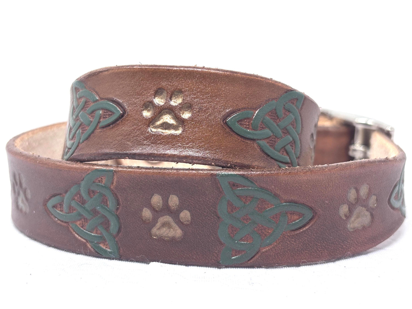 Matching Leather Set | Dog & Owner | Collar, Cuff | Irish Knot