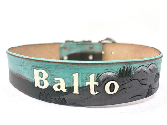 Leather Dog Collar | Hiking Dog Collars | Personalized with Name and/or Phone Number