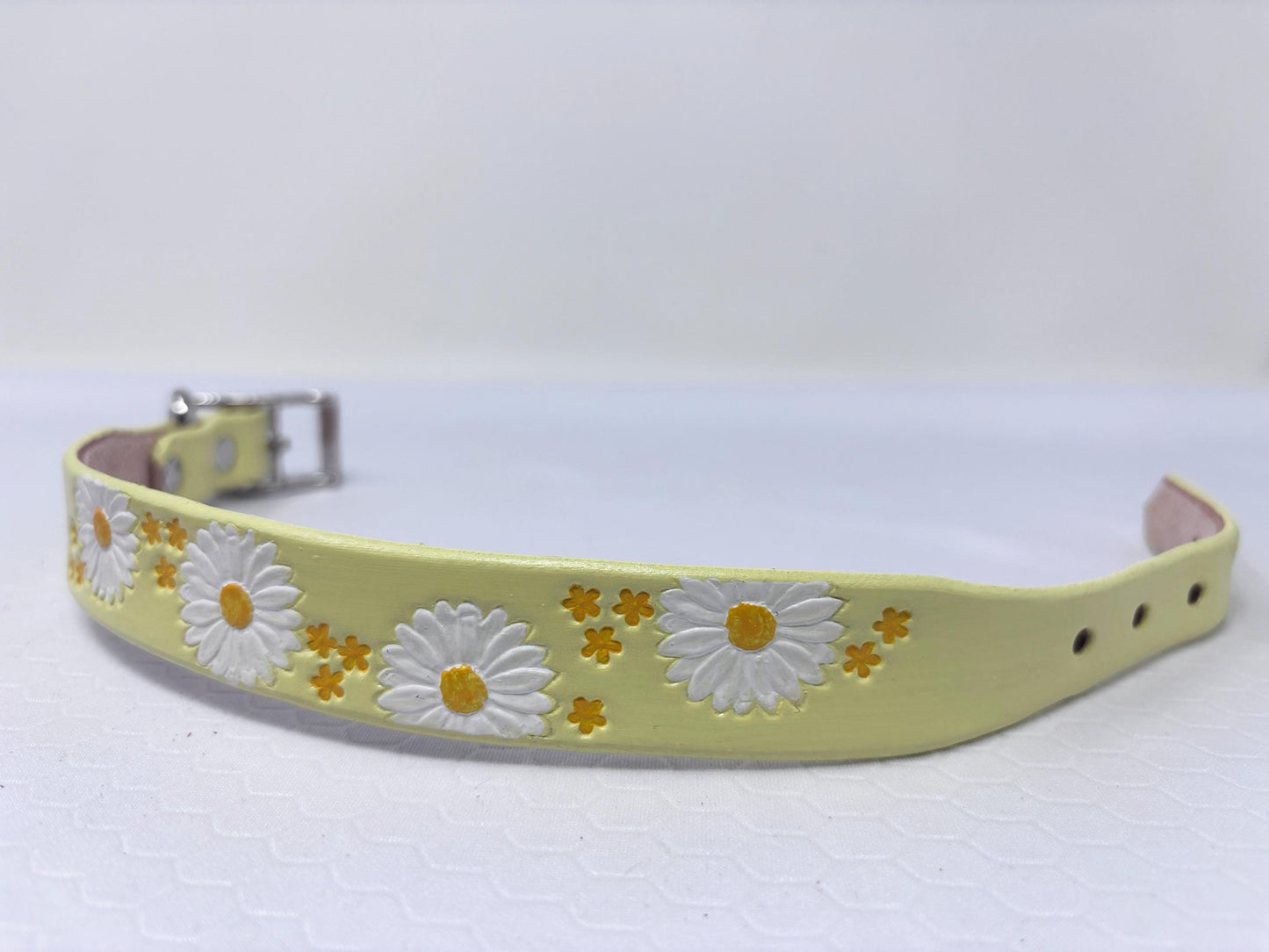 Daisy Dog Collar | Matching Dog and Owner Set | Yellow Collar, Cuff and Leash