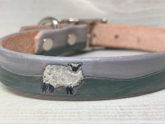 Personalized Sheep Dog Collar | Livestock Guardian Dog Collar | Great Pyrenees Anatolian Shepherd  | Farm Dog Leather Collar