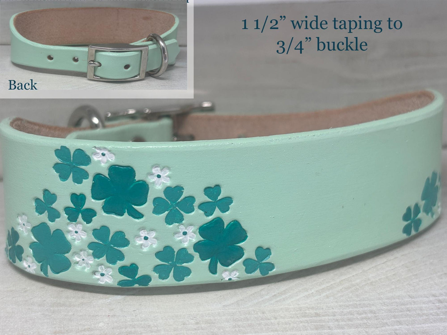 Lucky Shamrock Personalized Dog Collar | Irish Breed Dog Collar | St Patrick's Day Clover Pet Collar For Irish Dog Lovers