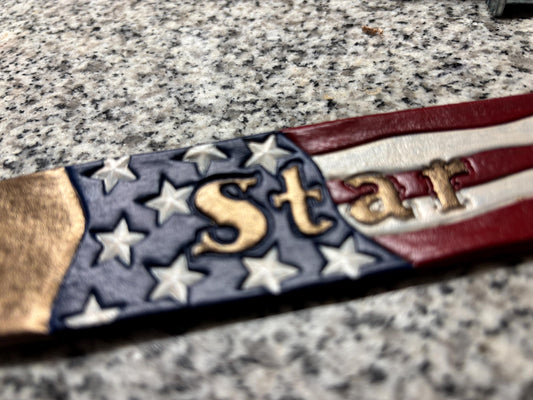 Small dog collar American flag leather dog collar | Patriotic Dog Collar | custom name collar for small dogs