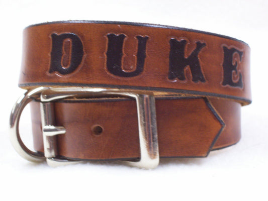 Leather Dog Collar | Classic Dog Collars |Personalized with Name and/or Phone Number