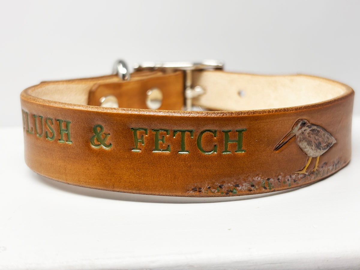 Woodcock Leather Collar | Sporting Dog Collar | Spaniel Hunting Dog Collar |