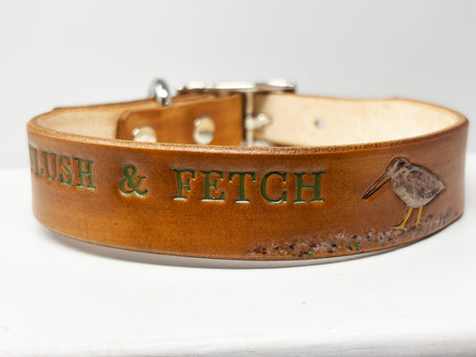 Woodcock Leather Collar | Sporting Dog Collar | Spaniel Hunting Dog Collar |